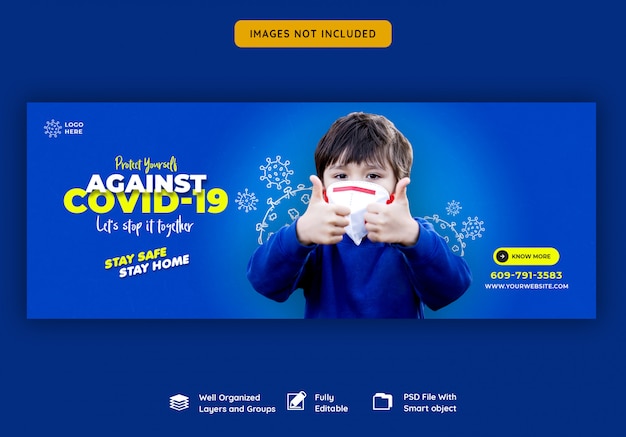 PSD coronavirus or convid-19 facebook cover template