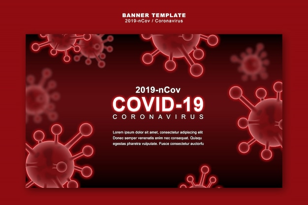 Концепция Coronavirus или COVID-19, шаблон баннера