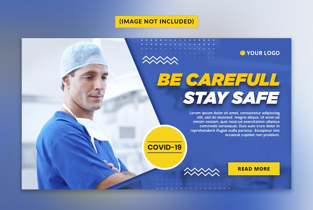 Coronavirus or covid-19 web banner template