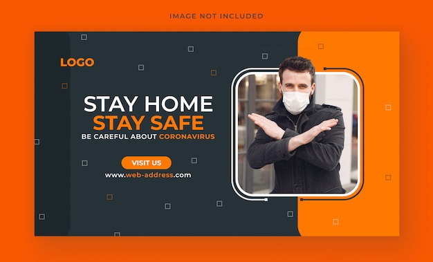 PSD coronavirus or covid-19 web banner template