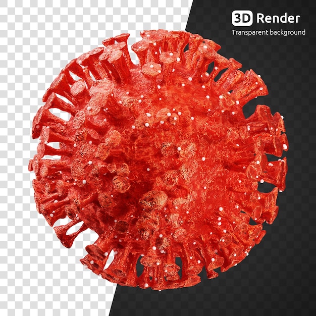 PSD coronavirus covid19 virus 3d render isolated