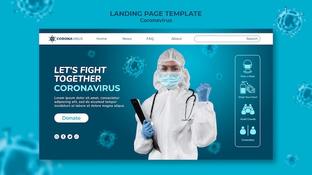 PSD coronavirus landing page template