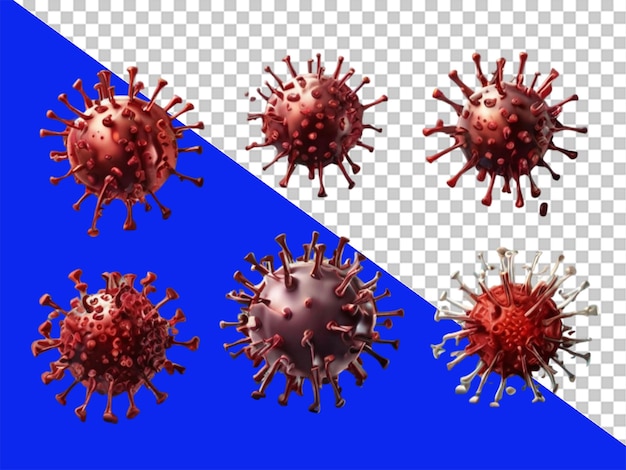 Coronavirus-model op een doorzichtige achtergrond