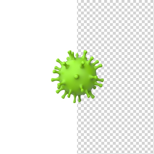 PSD coronavirus ncov 3d rendering modello isolato sfondo