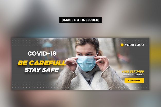 PSD Шаблон обложки для coronavirus или convid-19 facebook