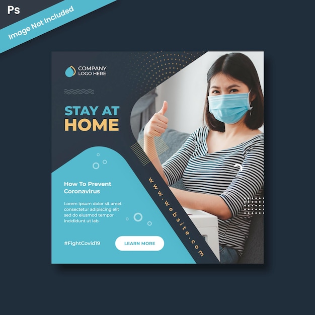 PSD coronavirus prevention instagram template