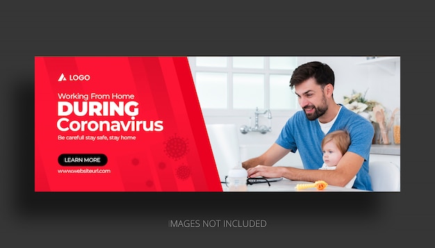 PSD coronavirus quarantine banner template