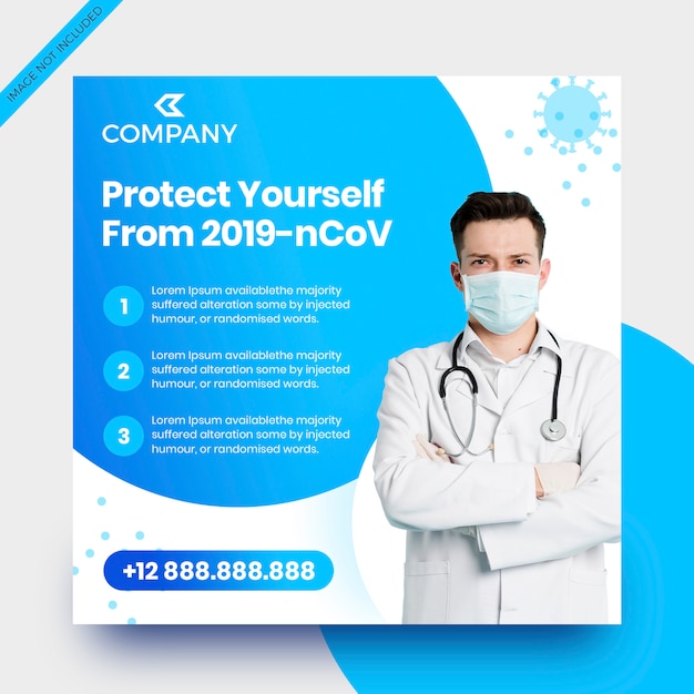 Coronavirus social media banner template
