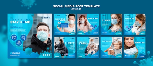 PSD coronavirus social media post template