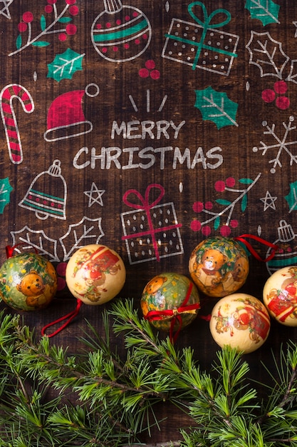 coronet braches with globes for christmas