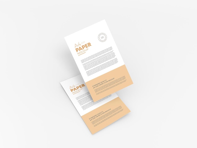 Mockup di cancelleria per carta intestata aziendale a4