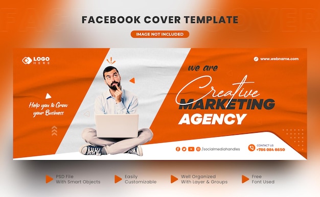 PSD corporate agency digital marketing social media facebook cover template and web banner