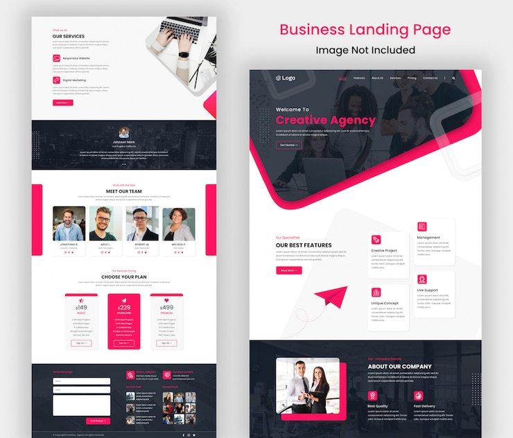PSD corporate agency website sjabloon