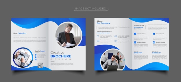 PSD corporate bi fold brochure template design