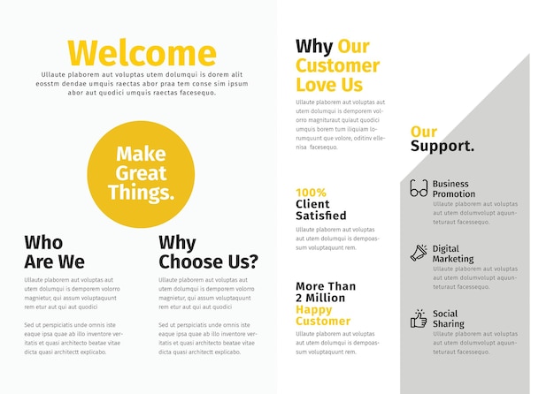 corporate bifold brochure template a4 inside