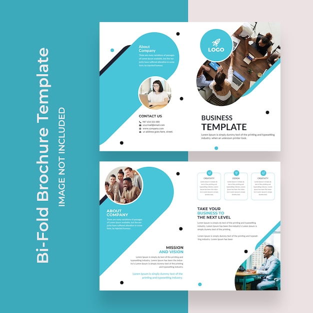 PSD corporate bifold brochure template design