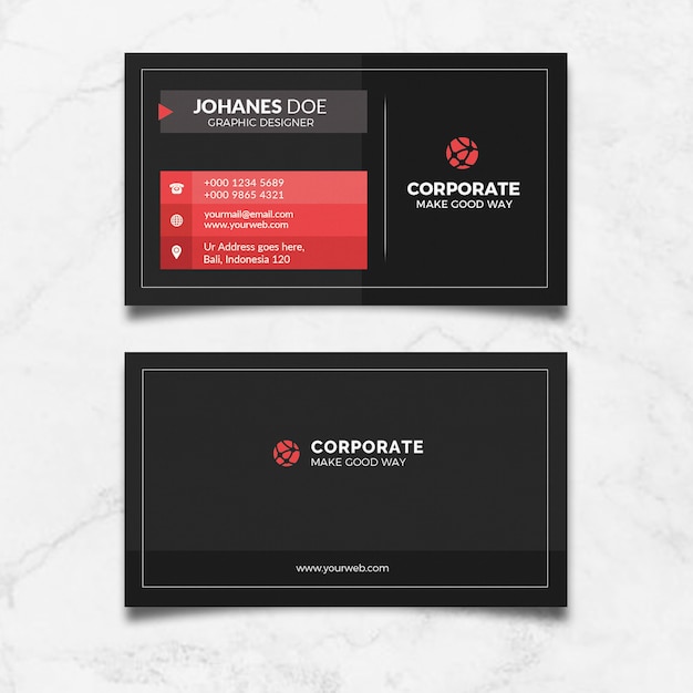 Corporate black business card