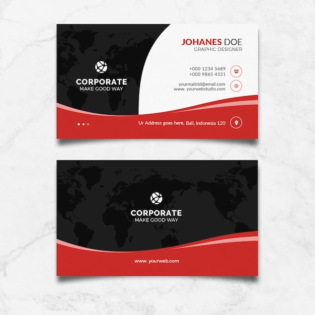 PSD corporate black red cards