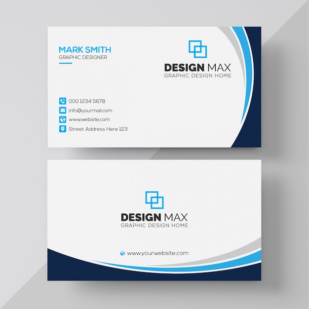 Corporate blue business card