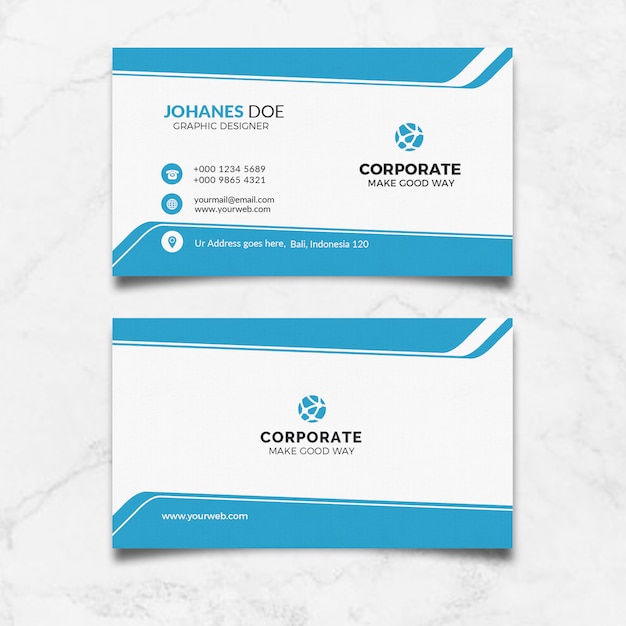 PSD corporate blue business card