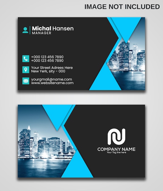 PSD corporate blue color business card design template psd file