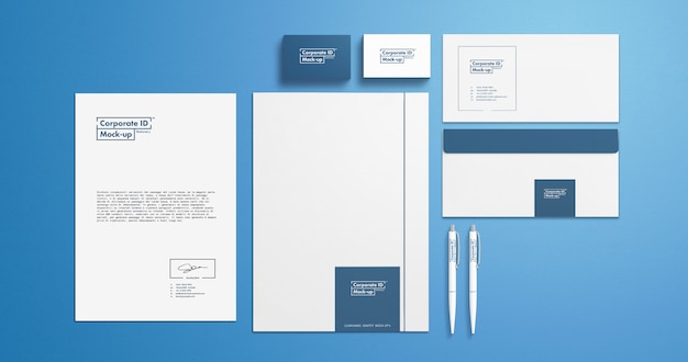 PSD corporate branding identity stationery set mock-up for