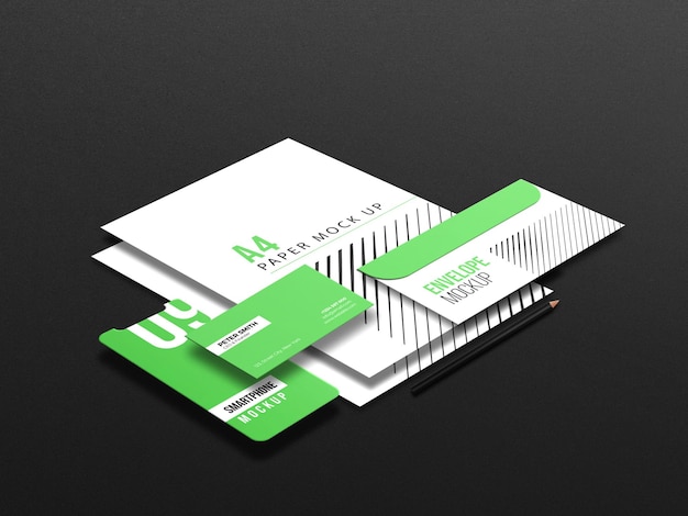 Corporate branding stationery mockup set