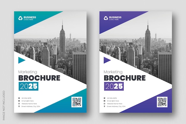 PSD corporate business annual report or brochure cover page design template