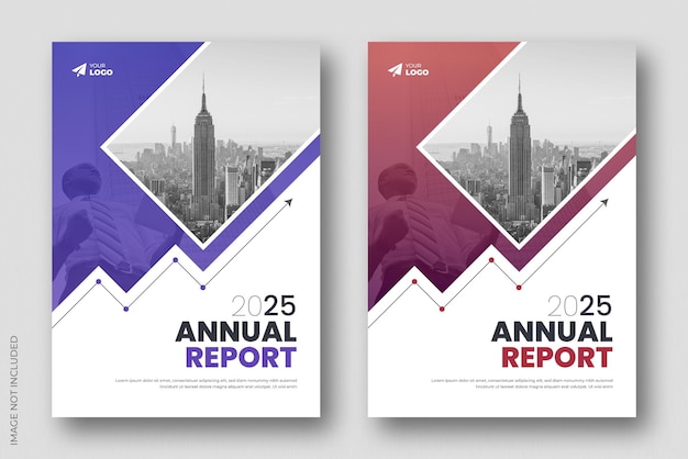 PSD relazione annuale aziendale o modello di progettazione della pagina di copertina dell'opuscolo