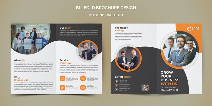 PSD corporate business bi fold brochure  template