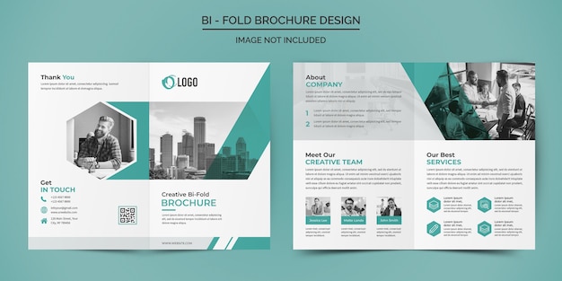 PSD modello di progettazione brochure aziendale bifold