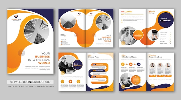 Corporate business brochure multipage cover template premium psd