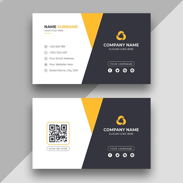 Corporate business card design email signature or personal facebook cover template