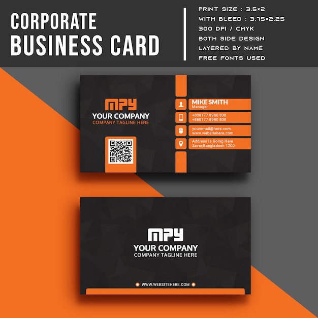 PSD corporate business card template