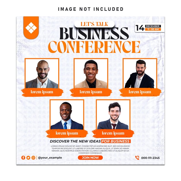 PSD corporate business conference meeting social media post design template
