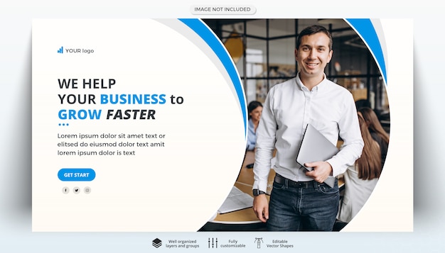 PSD modello di banner web creativo business aziendale