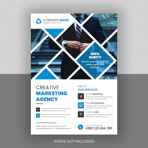 PSD corporate business digital marketing agency flyer design and brochure cover template