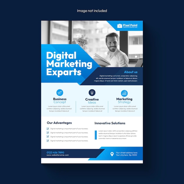 PSD corporate business digital marketing agency flyer design template