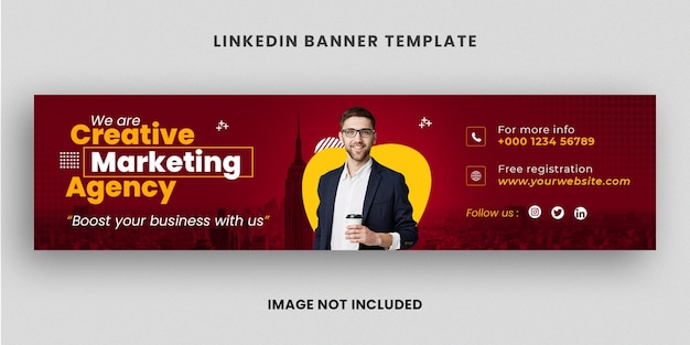 Corporate business and digital marketing linkedin banner template