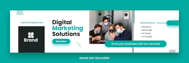 Banner di copertina del profilo linkedin di business aziendale e marketing digitale