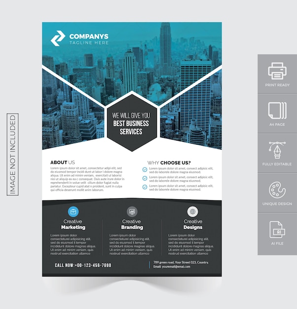 PSD corporate business flyer design template