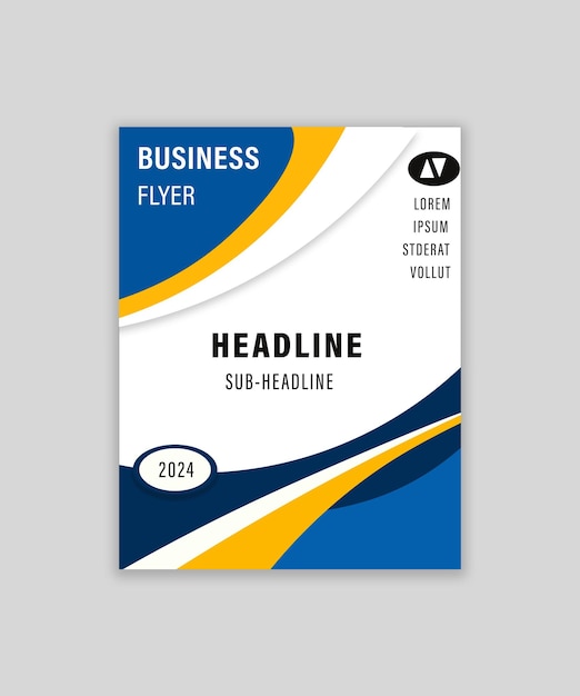 Corporate business flyer sjabloon ontwerp set met blauwe oranje rode en gele kleur