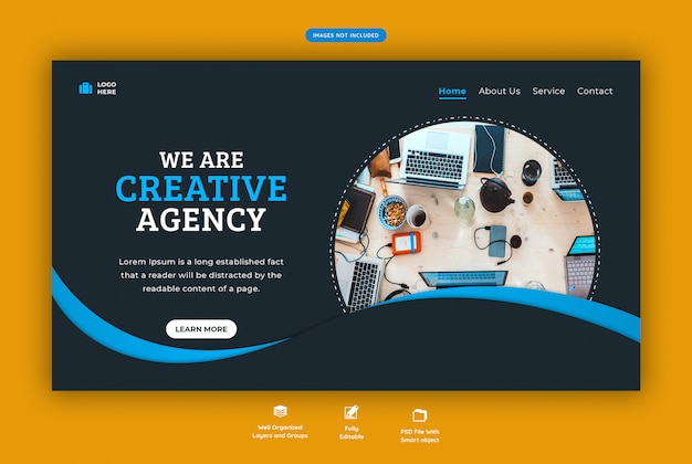 Corporate business horizontal landing page