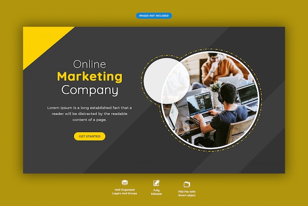 Corporate business horizontal web banner  
