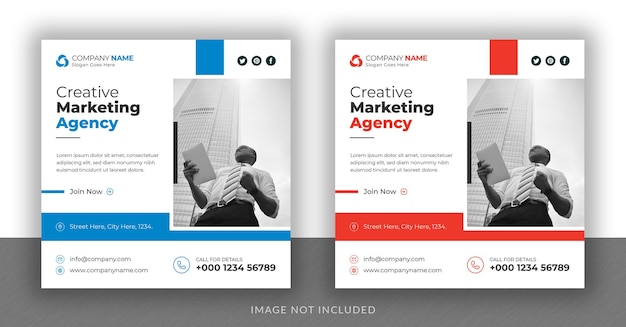 Corporate business instagram post social media web banner and square flyer design template