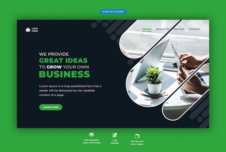 PSD corporate business landing page