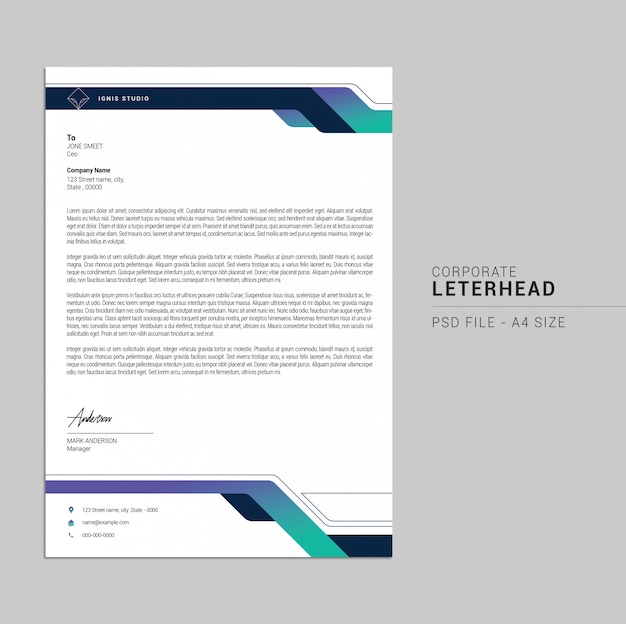 PSD corporate business letterhead