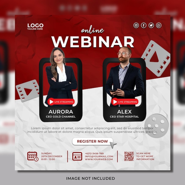 Corporate business marketing live webinar conference instagram social media post banner