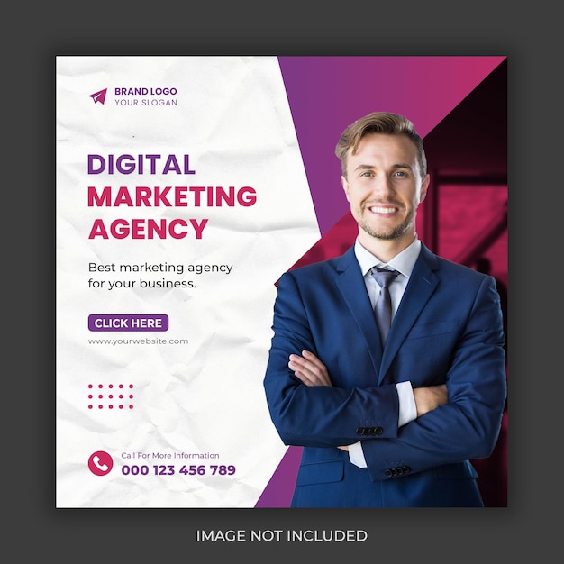 PSD corporate business marketing social media post or banner template