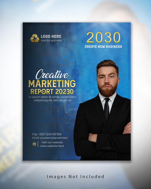 PSD corporate business multipurpose brochure cover and annual book cover template